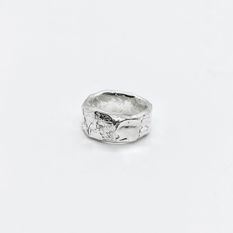 Rock on the fingers / Thick Ring - แหวนทั่วไป - เงินแท้ สีเงิน