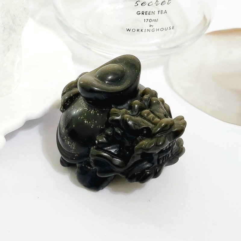 背元寶金曜石龍龜/招財/避邪擋煞之水晶 - 手鍊/手鐲 - 水晶 金色