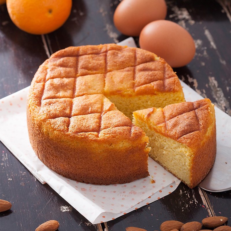 【LS Handmade Dessert】Orange and Almond Cake (6 inches/8 inches) (no flour and no cream) - เค้กและของหวาน - วัสดุอื่นๆ 