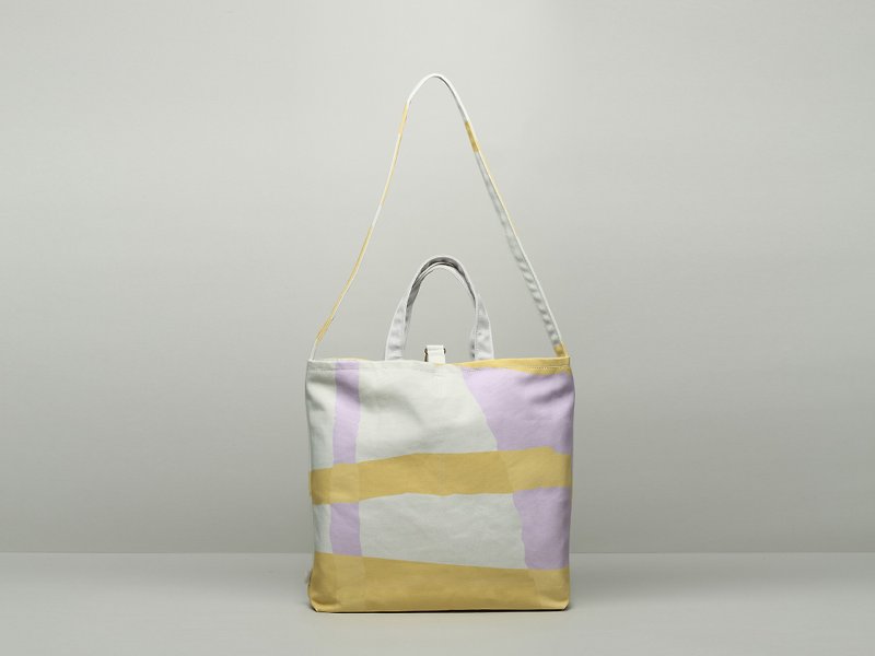 Generous bag/waterproof paint/yellow purple - กระเป๋าแมสเซนเจอร์ - ผ้าฝ้าย/ผ้าลินิน สีม่วง