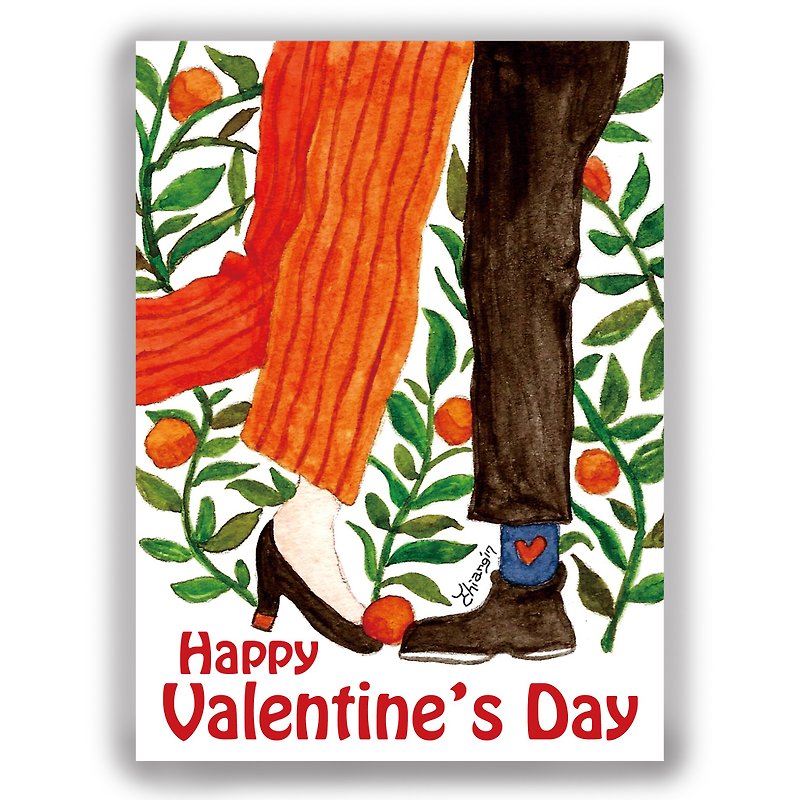 バレンタインデーの手描きのイラストユニバーサルカード/カード/はがき/イラストカード/バレンタインカード/ティーザーカード - 足の愛 - カード・はがき - 紙 