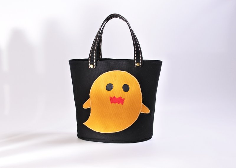 幽靈  調皮鬼 手提包(黑) Gost  Canvas Bag 萬聖節 造型包 - 手提包/手提袋 - 棉．麻 