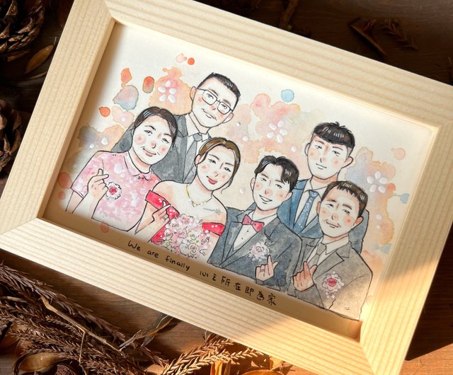 るー 似顔絵ギフト制作 額付き] 似顔絵 1名分 [似顔絵検定1級似顔絵師「ようこり」] M