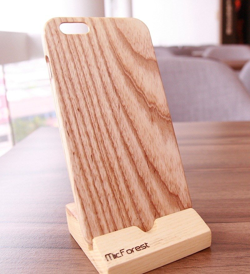 マイクロ森。 iPhone 6Sプラス。純粋な木材木製の携帯電話のシェル。灰 - スマホケース - 木製 ゴールド