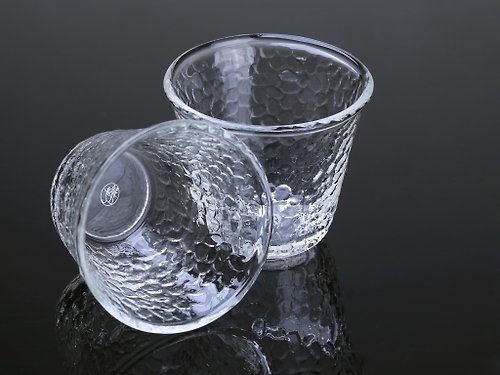 宜龍茶器 鎚目紋玻璃杯(70ml)-2入