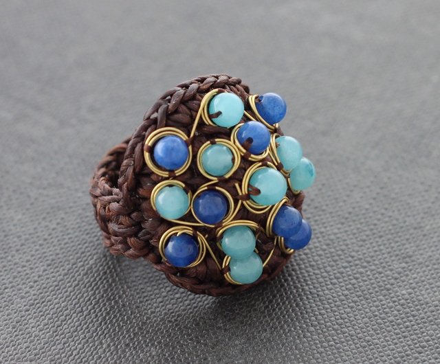 macrame rings with beads