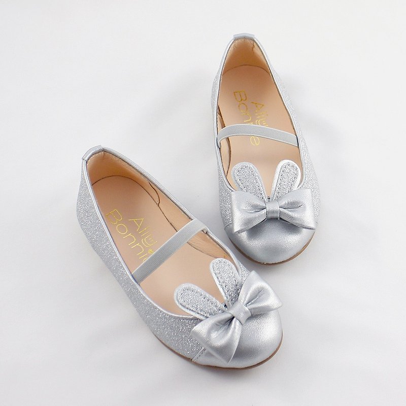 Rabbit Jumping Doll Shoes - Jumping Silver - รองเท้าเด็ก - หนังแท้ สีเงิน