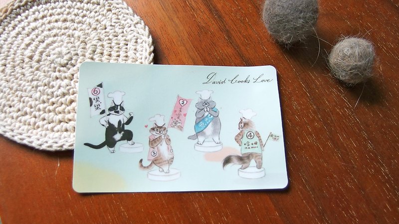Card Sticker-Cat chefs' election - สติกเกอร์ - วัสดุกันนำ้ สีเขียว