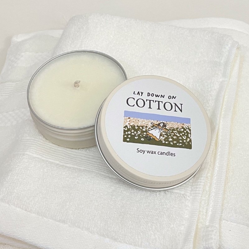 Summerstuff.marine - SOY WAX CANDLES กลิ่น LAY DOWN ON COTTON (60 g) - 香氛蠟燭/燭台 - 蠟 白色