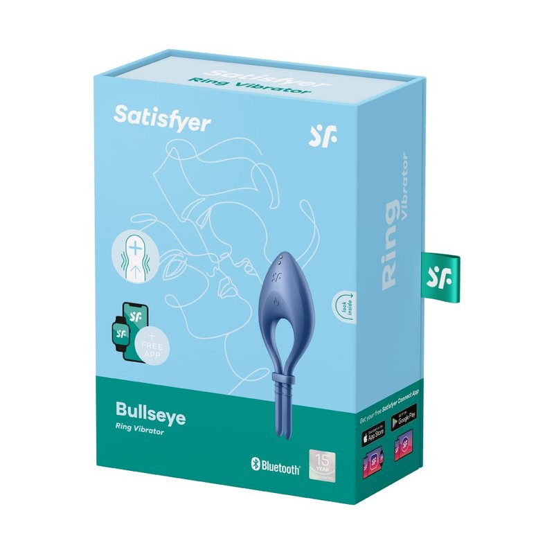 德國Satisfyer Bullseye 智能可調節男士精力環 (藍) - 情趣用品 - 矽膠 