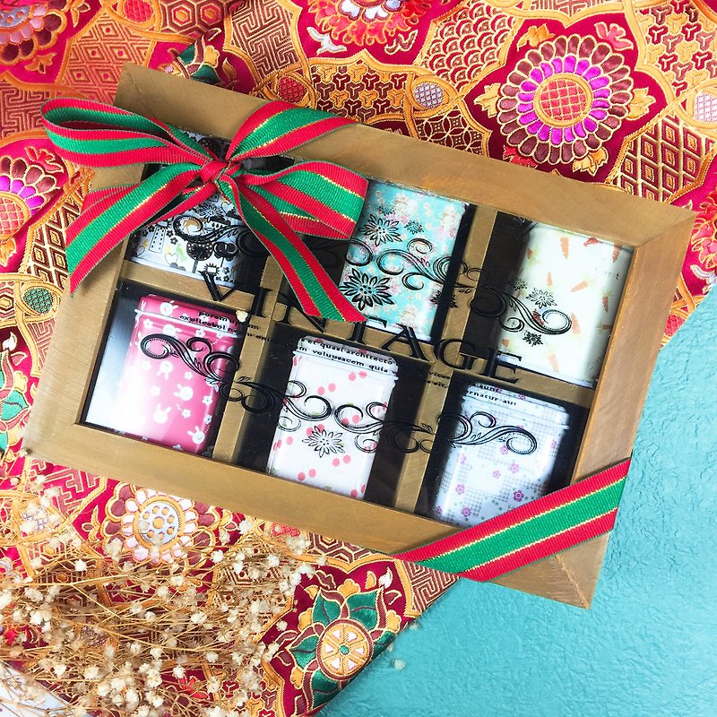 聖誕精選花茶木盒組 (小) - 茶葉/茶包 - 其他材質 多色