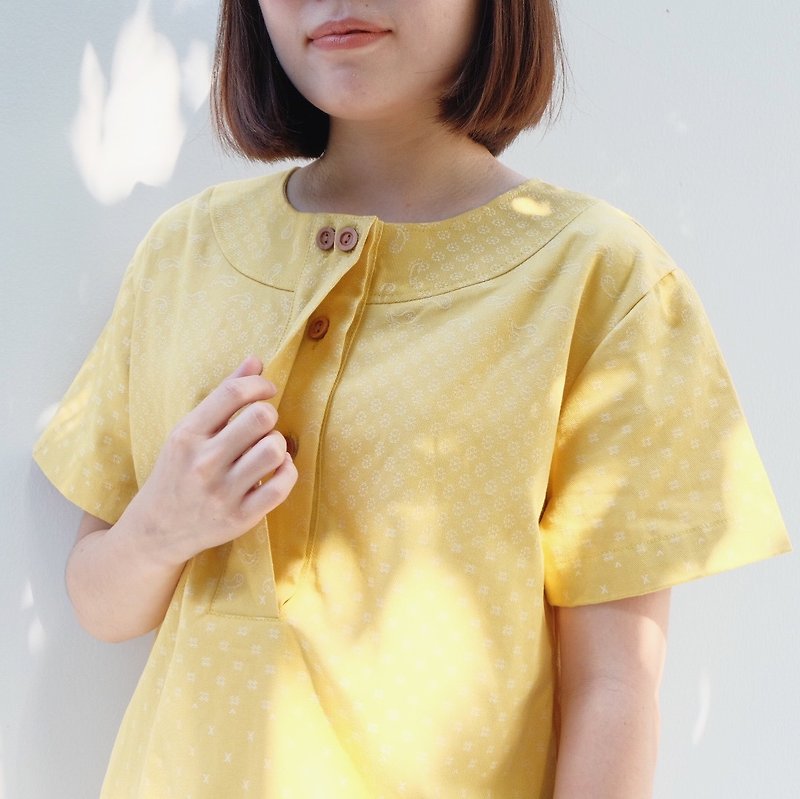 Bonnie Top : Yellow - เสื้อผู้หญิง - ผ้าฝ้าย/ผ้าลินิน สีเหลือง