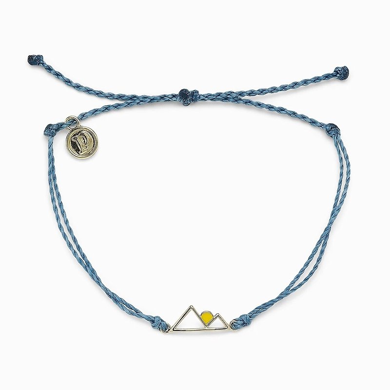 Pura Vida American Handmade Gold Sunrise Gray Blue Wax Surf Bracelet - Bracelets - Waterproof Material Blue