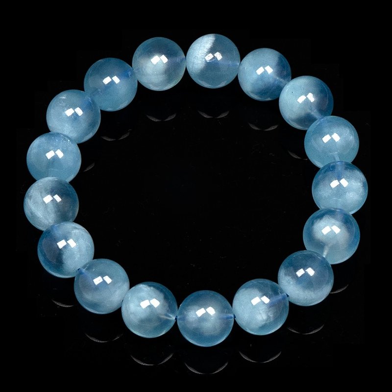 Aquamarine Cat Eye 12.3-12.6mm Bracelet - Bracelets - Semi-Precious Stones Multicolor