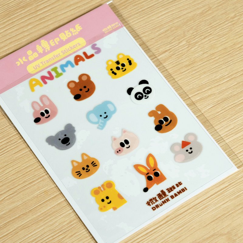 Crystal Transfer Sticker Zoo - Stickers - Waterproof Material Multicolor