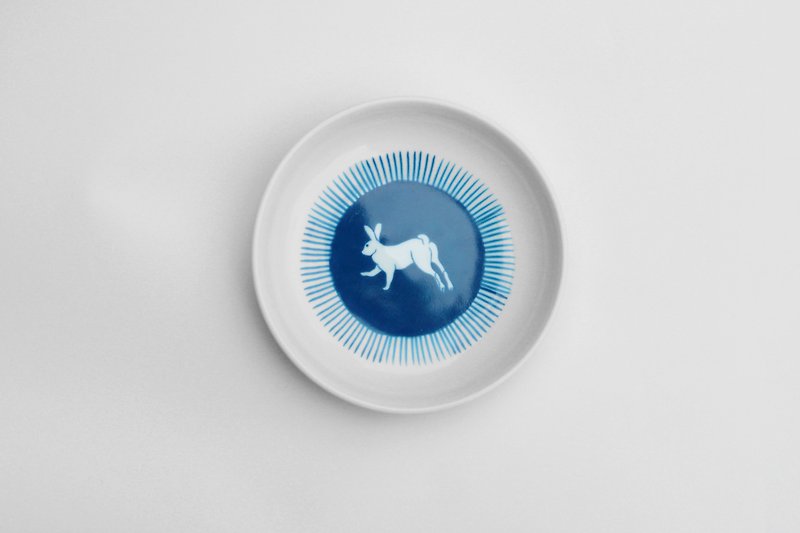 Rabbit pattern small dish - Small Plates & Saucers - Porcelain Blue