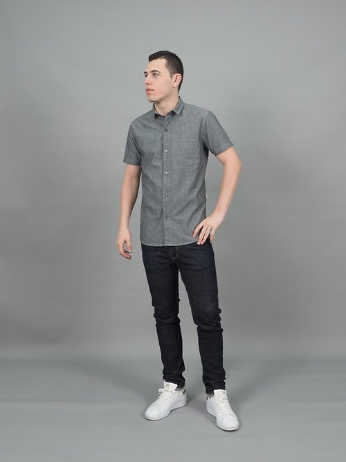 Hancostore FT. Work Shirt (Dark Grey, Short sleeve) (2 Pcs.) 長袖襯衫
