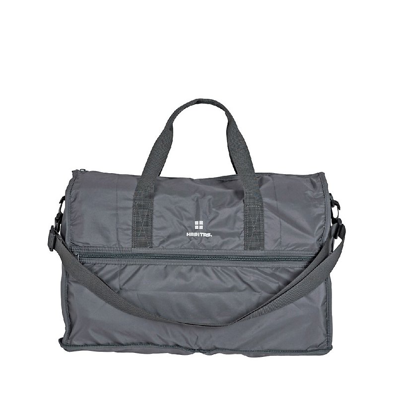 【HAPI+TAS】日本原廠授權 摺疊旅行袋(小)-莫蘭迪灰 - 行李箱/旅行袋 - 聚酯纖維 灰色