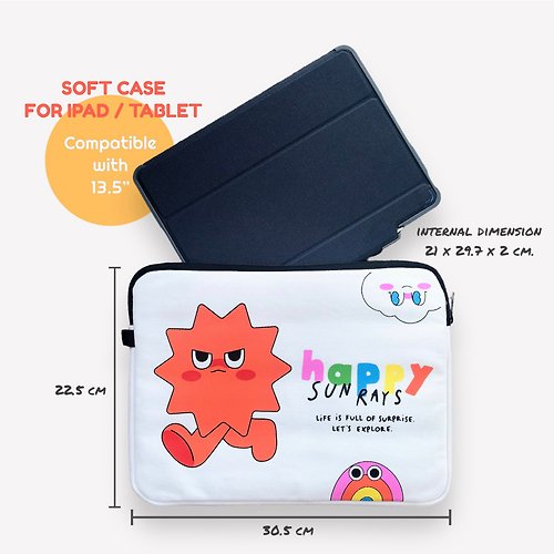 happysunrays HAPPY SUNRAYS Soft Case for iPad / Tablet / MacBook Air 13.5 inches