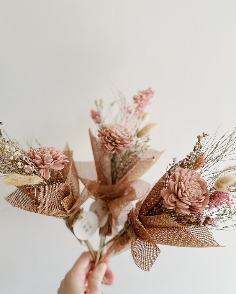 [Huajian Xiaolu] Pastoral Series-Gentle Pink Bouquet - Dried Flowers & Bouquets - Plants & Flowers Pink