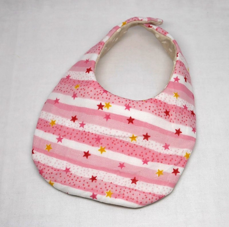 Japanese Handmade 4-layer-double gauze Baby Bib  - Bibs - Cotton & Hemp Pink
