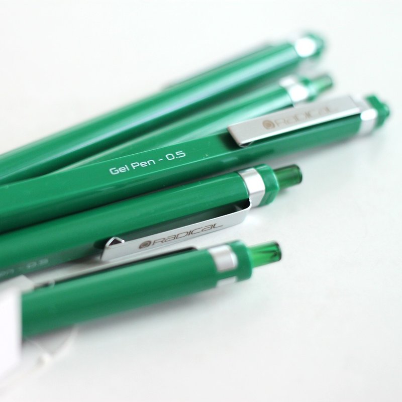 PREMEC 瑞士品牌 RADICAL 膠墨筆 0.5mm 質感金屬筆夾 綠色筆身綠色筆芯單入裝 - 其他書寫用具 - 塑膠 綠色