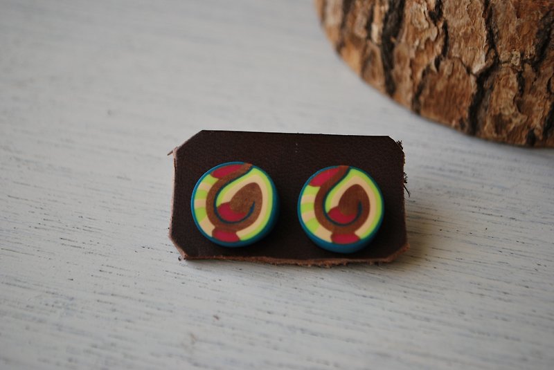 Round and round earrings - Earrings & Clip-ons - Other Materials 