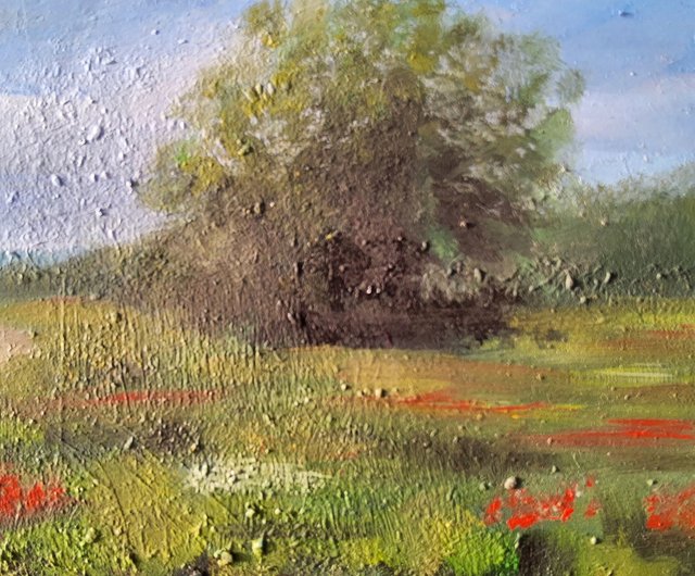 のどかな田園風景の絵画　油彩 のどかな田園風景の絵画 油彩 のどかな田園風景の絵画 油彩
