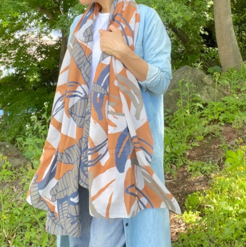 100% Cotton Stole "Banana" Dusk - Scarves - Cotton & Hemp 