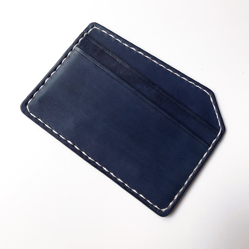 Leather Card Holder - ที่ใส่บัตรคล้องคอ - หนังแท้ สีน้ำเงิน