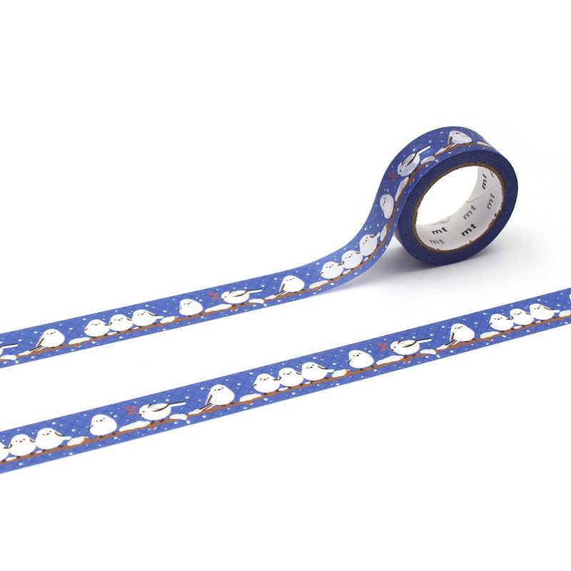 mt ex Masking Tape 2024AW / Long-tailed Tit Winter (MTEX1P251) - Washi Tape - Paper Blue