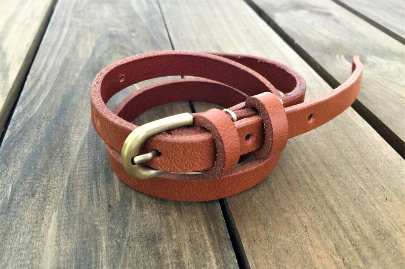 Vintage Waist Belt // 1.5cm Wide Leather Belt // Thick Belt - Belts - Genuine Leather 
