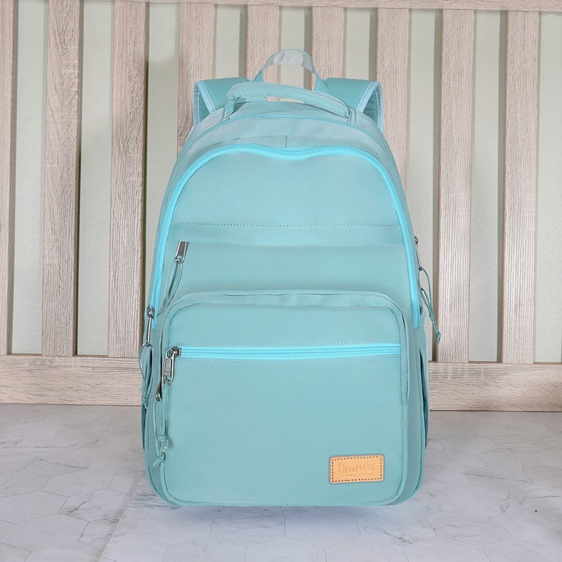 [Get a free keychain with purchase] Light travel large-capacity laptop backpack (Tiffany Blue) - กระเป๋าเป้สะพายหลัง - ไนลอน 