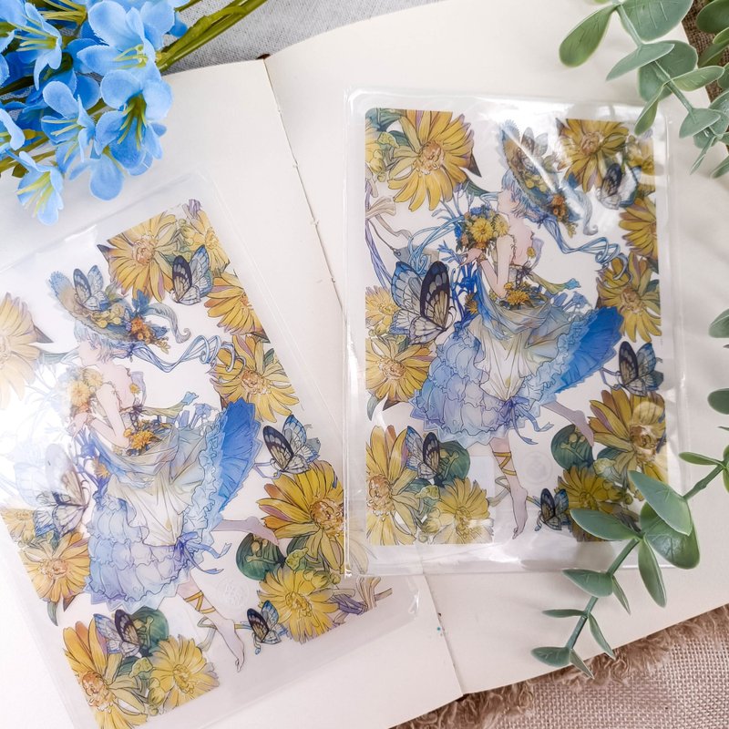 625 花仙女-黃 Flower and Girl A / 晶透書寫墊 - 其他 - 塑膠 多色