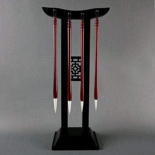 中華筆莊 — 文房四寶 文創禮品 【古香如雲-文昌毛筆架組】 學運考試運 職場人緣 - 開運筆架組合
