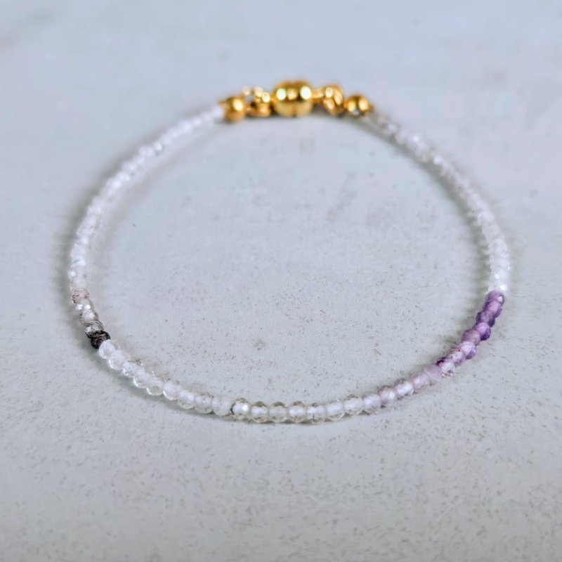 【日本製】Super Seven 極細手鍊 萬能之石・調和 - 手鍊/手鐲 - 寶石 紫色