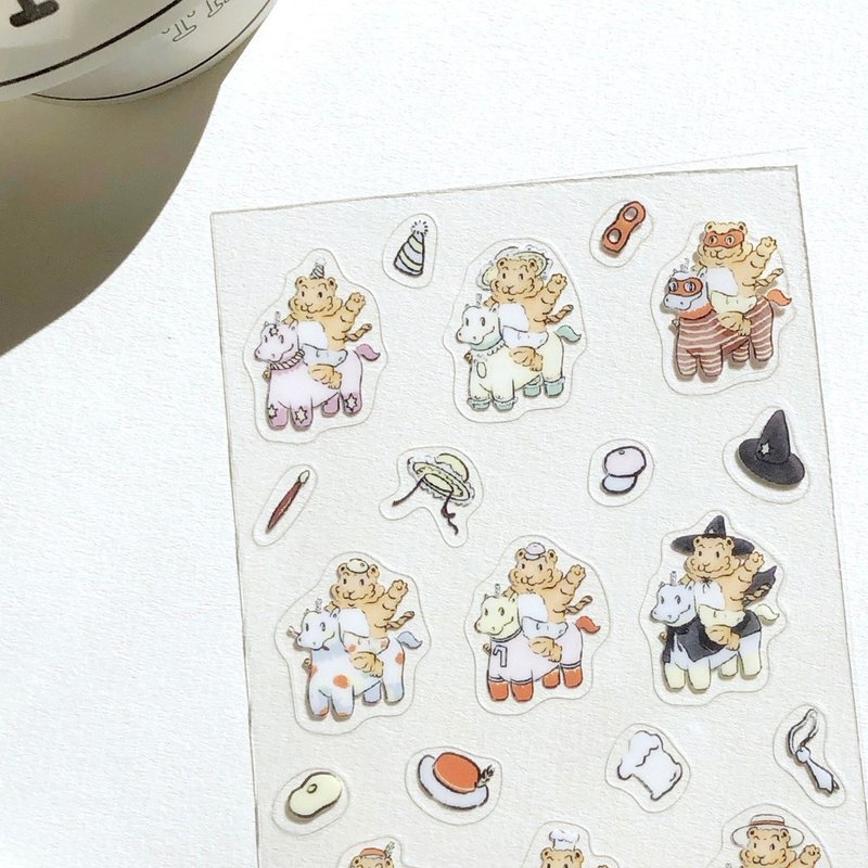 家虎Ray與蠟燭小馬~認真的COSPLAY~ | 迷你透明貼紙 - 貼紙 - 塑膠 多色