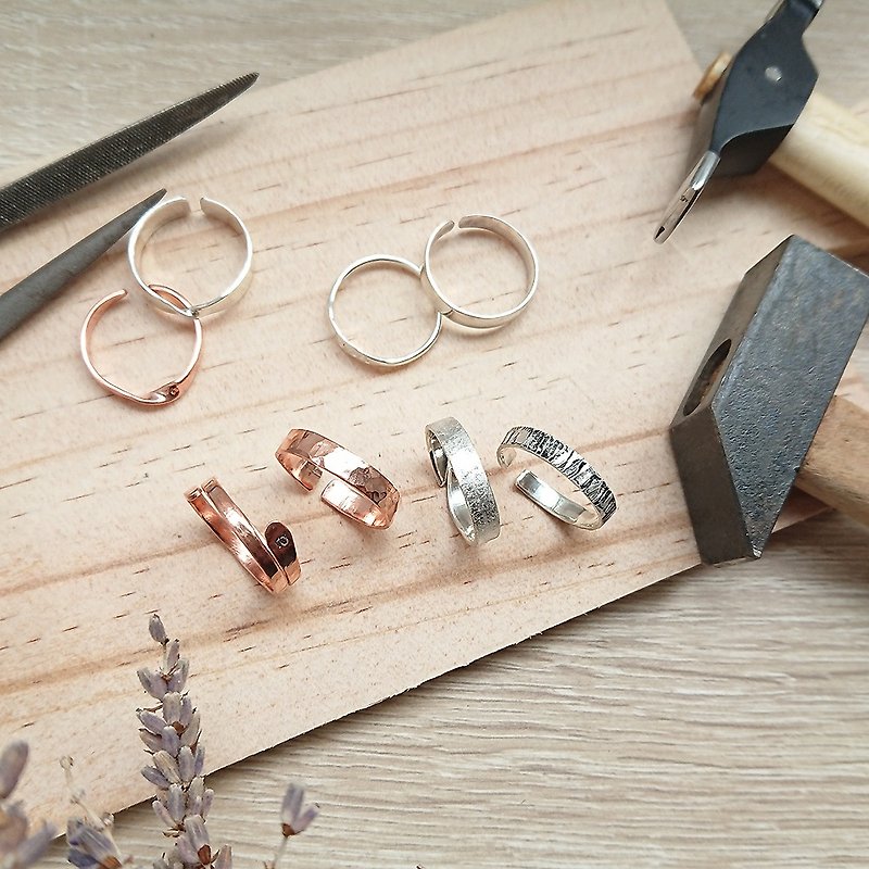 [Metalworking Handmade] Feel Silver Ring Making 925 Sterling Silver Open Ring Surround Suitable for Beginners Graduation Gift - งานโลหะ/เครื่องประดับ - เงิน 