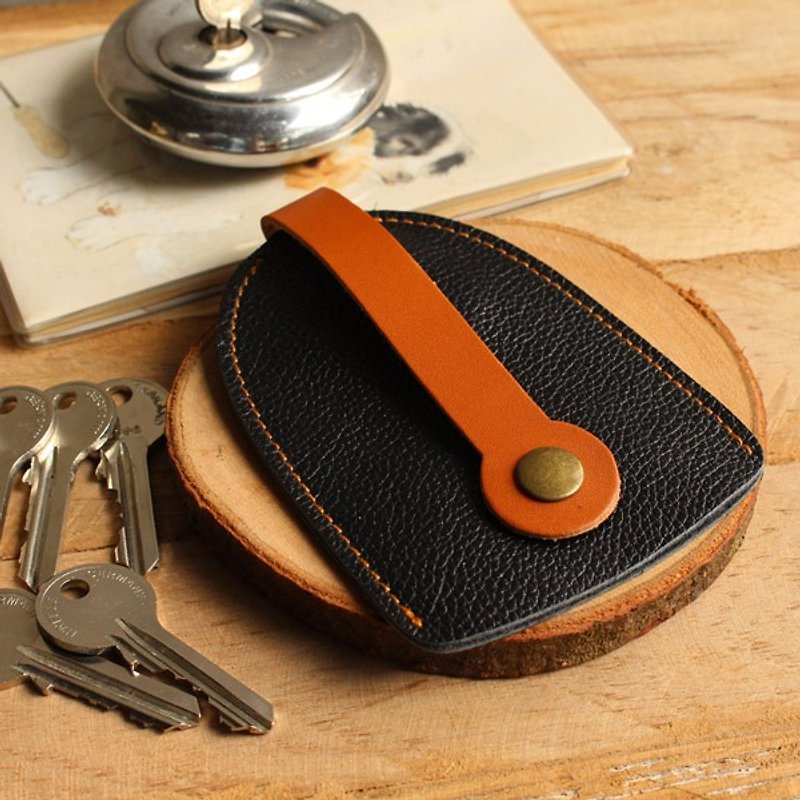 Key Case - Home (Black) / Key Holder / Key Ring / Key Bag (Genuine Cow Leather) - 鑰匙圈/鑰匙包 - 真皮 