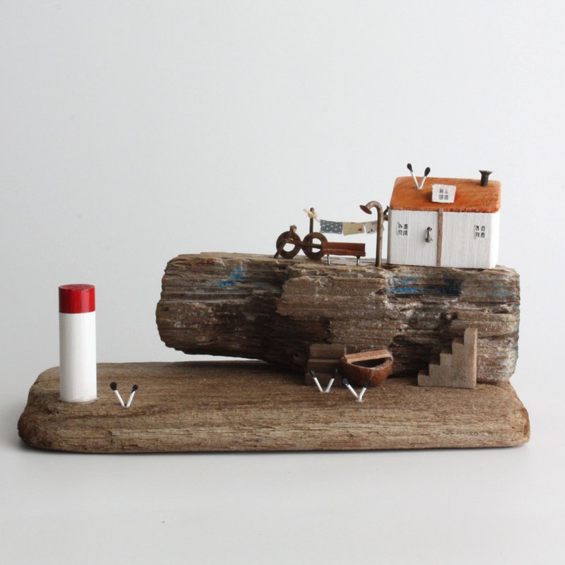 流木インテリア-潮騒とカモメ-W798 - 擺飾/家飾品 - 木頭 