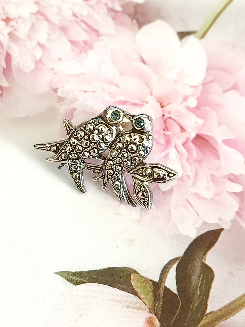 vintage jewelry  AVON  比翼鳥大頭針 別針 - 胸針 - 其他金屬 