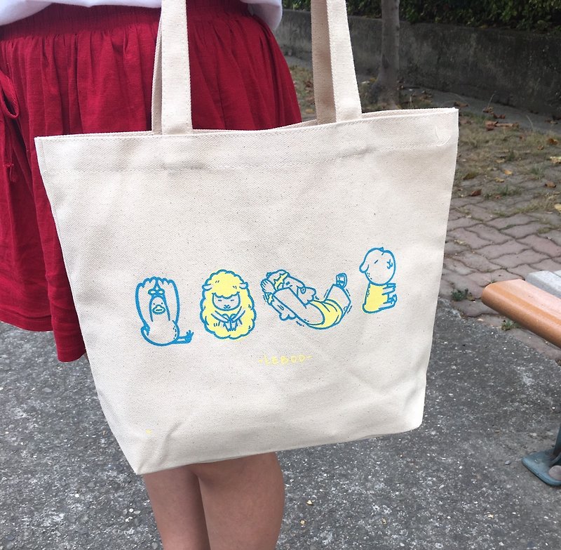 Tote canvas bag-LOVE - กระเป๋าแมสเซนเจอร์ - ผ้าฝ้าย/ผ้าลินิน 