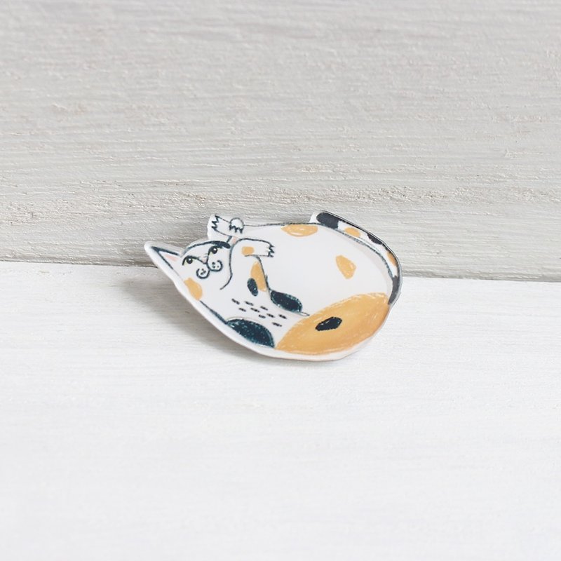 Tortoiseshell Cat badge I Cat Lover - Badges & Pins - Acrylic Orange