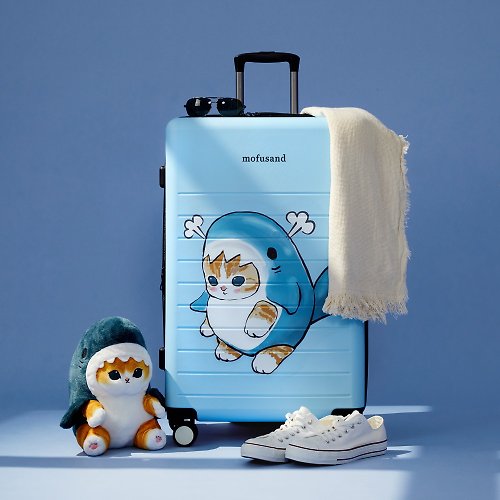 TLC store 卡若特品牌館 【MOFUSAND】貓福珊迪28吋 拉鍊款可擴充行李箱-藍