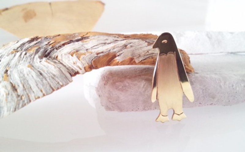 Penguins ☆ Brass brooch ☆ - เข็มกลัด - โลหะ 