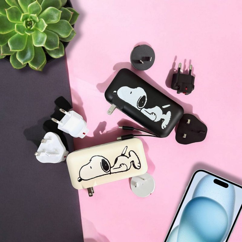 Snoopy SNOOPY genuine version comes with its own power bank 12000mah and free universal adapter - ที่ชาร์จ - วัสดุอื่นๆ หลากหลายสี