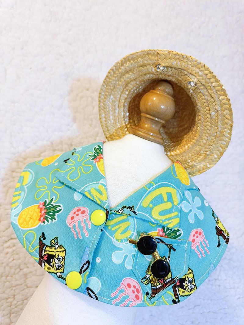 Summer Aloha 海棉寶寶 夏老威恤衫造型頸飾 寵物 貓犬 圍巾 頸飾 - 寵物衣服 - 棉．麻 紅色