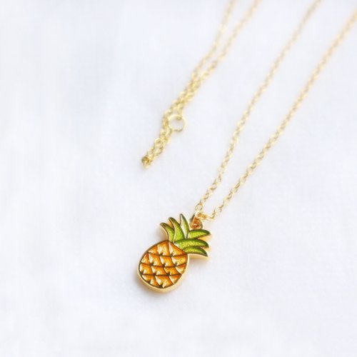 雅治設計 yajhih design 【卡片項鍊Card Necklace】臺灣文化 入色款-鳳梨