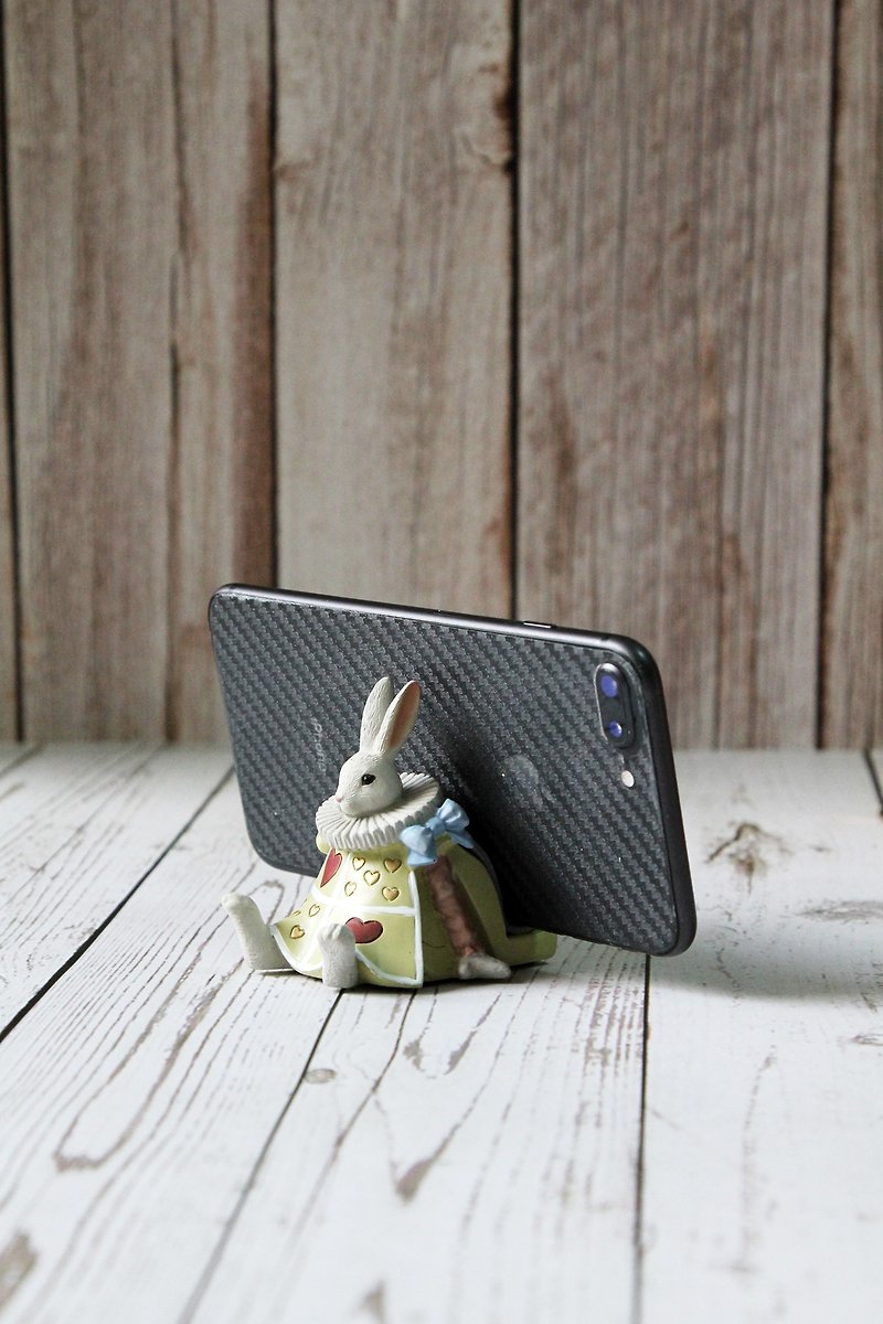 Japan Magnets Alice in Wonderland Series Cute Red Heart Rabbit Mobile Phone Holder/Phone Holder - ที่ตั้งมือถือ - เรซิน ขาว