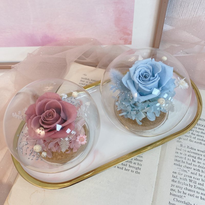 【許願之心】永生玻璃球 永生花 婚禮小物 畢業yuflorist - 擺飾/家飾品 - 植物．花 多色